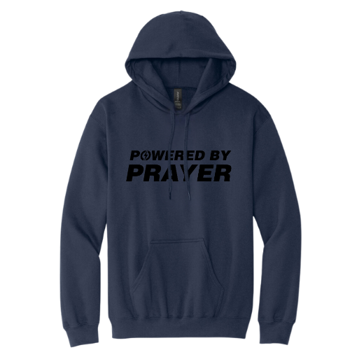 Hooded Sweatshirt - Powered By Prayer (Navy)