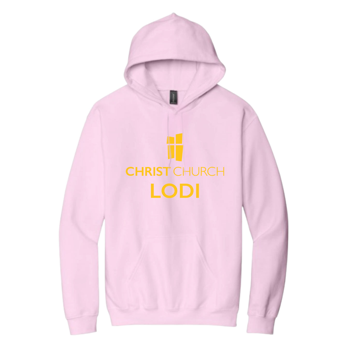 Hooded Sweatshirt - Christ Church Logo Lodi (Pink)