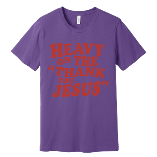 Unisex Jersey Short Sleeve Tee. Thank you Jesus (Purple)