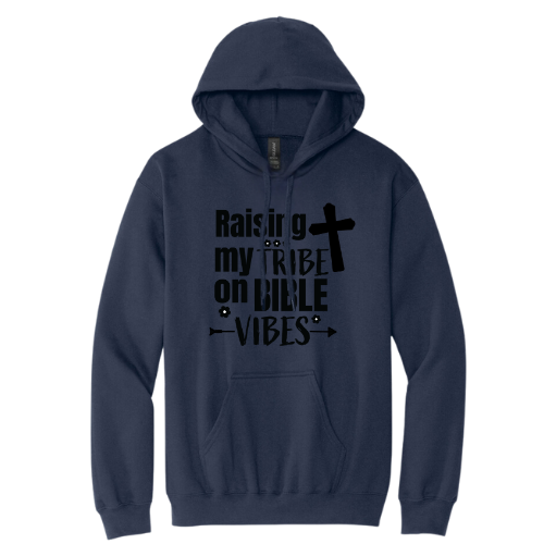 Hooded Sweatshirt - Raising My Vibes (Navy)