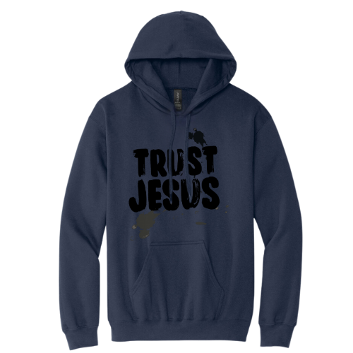 Hooded Sweatshirt - Trust Jesus (Navy)