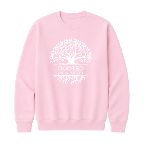 Crewneck Sweatshirt - Rooted in Christ (Pink)