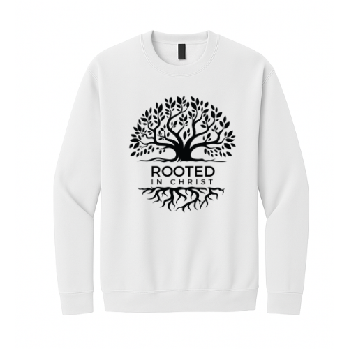 Crewneck Sweatshirt - Rooted in Christ (White)
