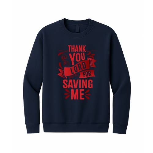 Crewneck Sweatshirt - Thank You Lord (Navy)
