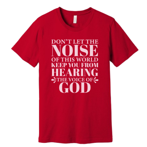 Unisex Jersey Short Sleeve Tee. Voice Of God (Red)