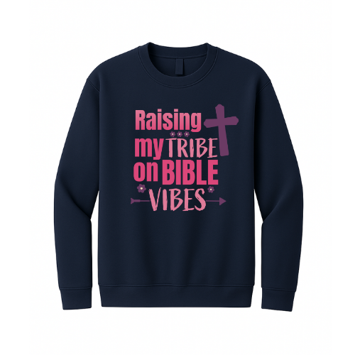 Crewneck Sweatshirt - Raising my Tribe (Navy)