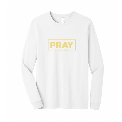 Unisex Jersey Long Sleeve Tee - Pray Every Season (White)