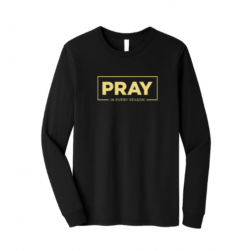 Unisex Jersey Long Sleeve Tee - Pray Every Season (Black)