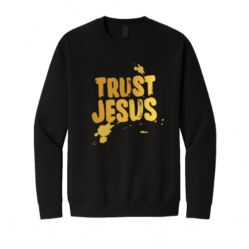 Crewneck Sweatshirt - Trust Jesus (Black)