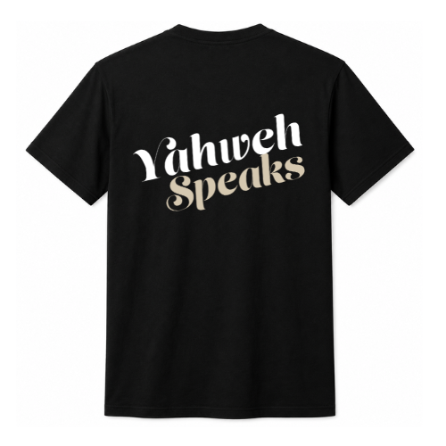 Unisex Jersey Short Sleeve Tee. Yahweh Speaks (Black)