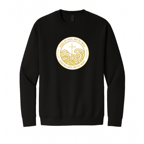 Crewneck Sweatshirt - Walk By Faith (Black)