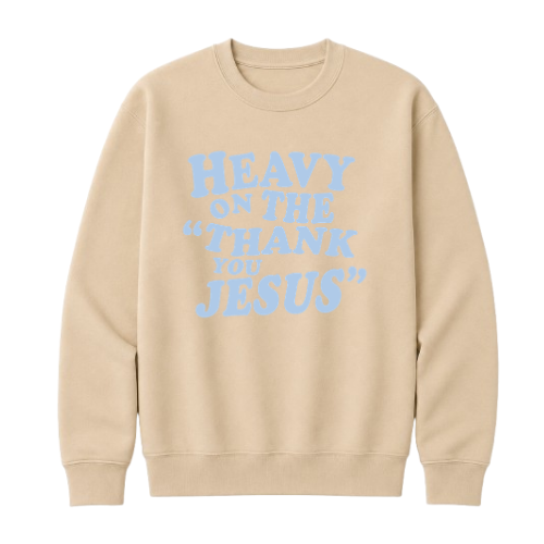Crewneck Sweatshirt - Thank You Jesus (Sand)
