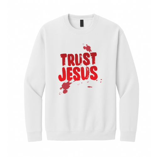 Crewneck Sweatshirt - Trust Jesus (White)