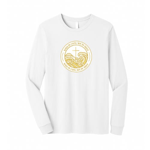 Unisex Jersey Long Sleeve Tee - Walk By Faith (White)