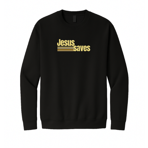 Crewneck Sweatshirt - Jesus Saves (Black)