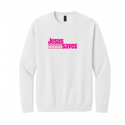 Crewneck Sweatshirt - Jesus Saves (White)