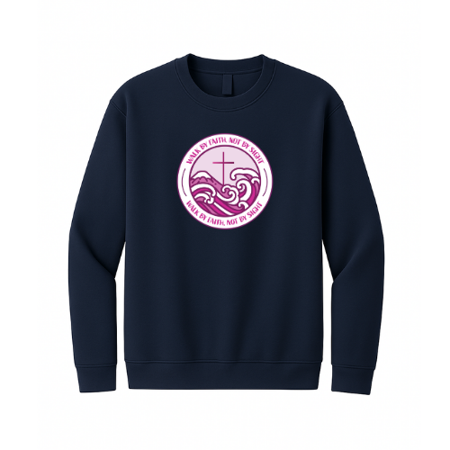 Crewneck Sweatshirt - Walk By Faith (Navy)