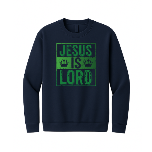 Crewneck Sweatshirt - Jesus is Lord (Navy)