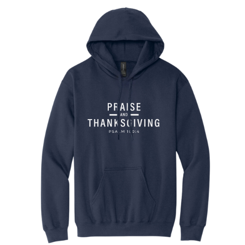 Hooded Sweatshirt - Praise Thanksgiving (Navy)