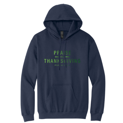 Hooded Sweatshirt - Praise Thanksgiving (Navy)