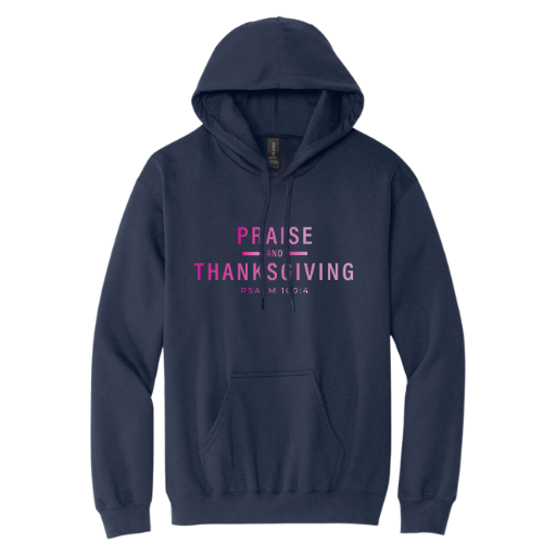 Hooded Sweatshirt - Praise Thanksgiving (Navy)