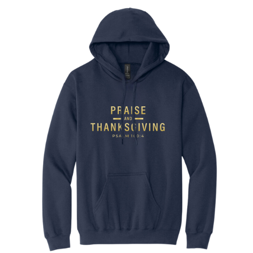 Hooded Sweatshirt - Praise Thanksgiving (Navy)