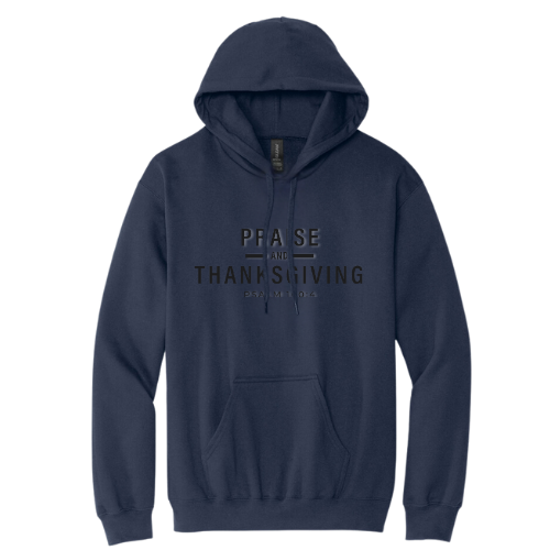 Hooded Sweatshirt - Praise Thanksgiving (Navy)