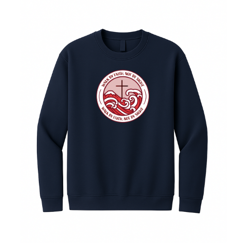 Crewneck Sweatshirt - Walk By Faith (Navy)