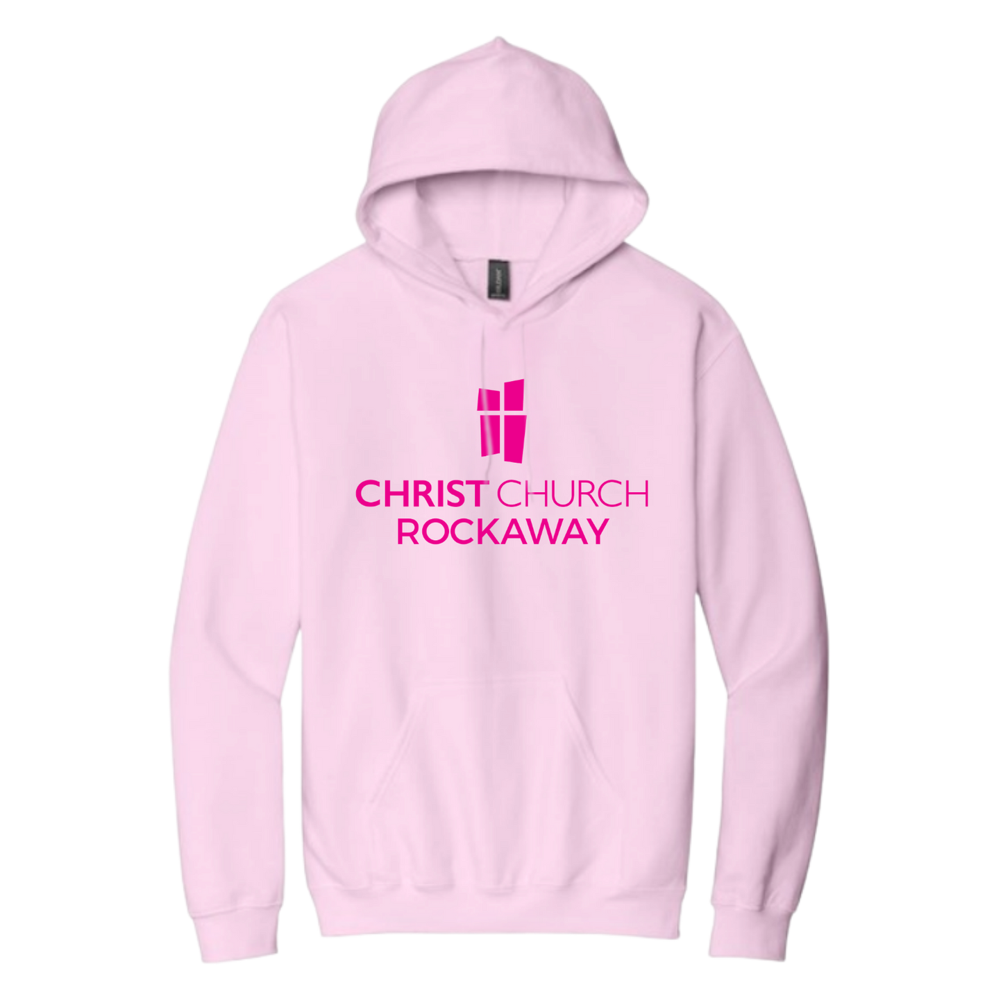Hooded Sweatshirt - Christ Church Logo Rockaway (Pink)