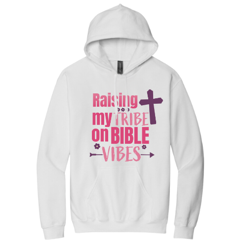 Hooded Sweatshirt - Raising My Vibes (White)