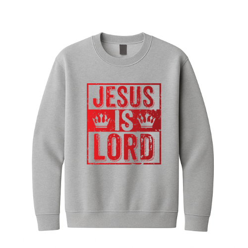 Crewneck Sweatshirt - Jesus is Lord (Grey)