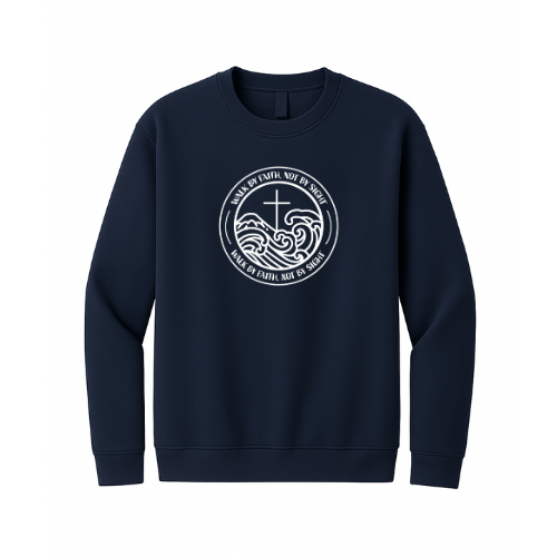 Crewneck Sweatshirt - Walk By Faith (Navy)