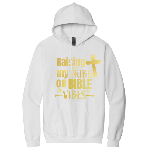 Hooded Sweatshirt - Raising My Vibes (White)