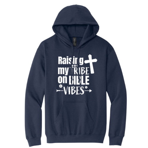 Hooded Sweatshirt - Raising My Vibes (Navy)
