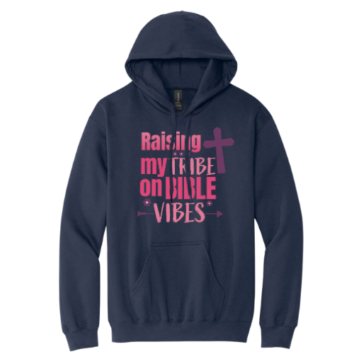 Hooded Sweatshirt - Raising My Vibes (Navy)