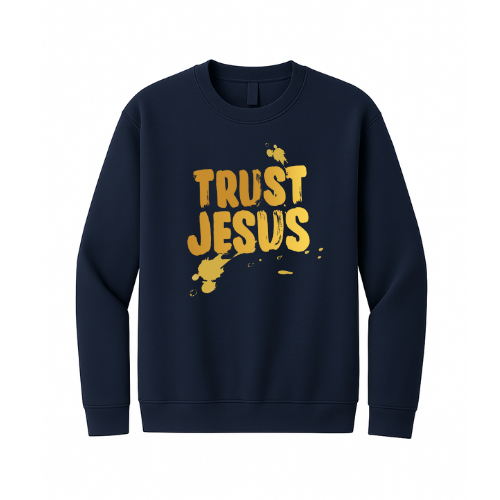 Crewneck Sweatshirt - Trust Jesus (Navy)