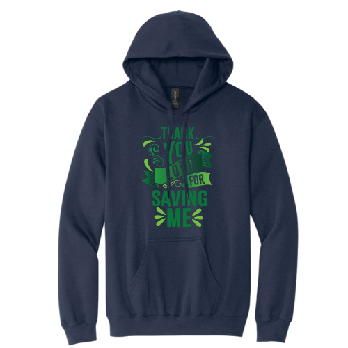 Hooded Sweatshirt - Thank You Lord for Saving Me (Navy)