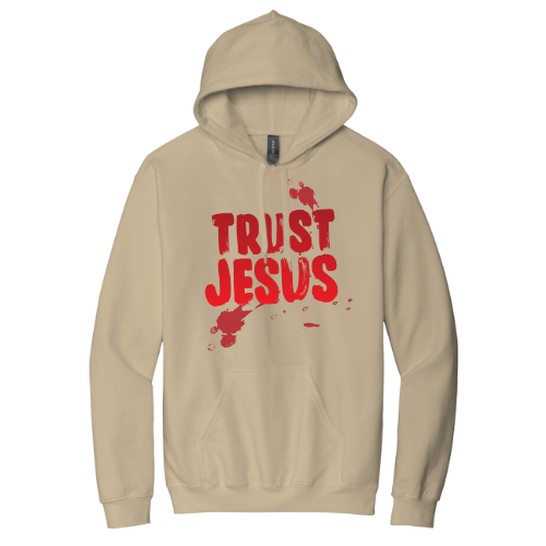 Hooded Sweatshirt - Trust Jesus (Sand)