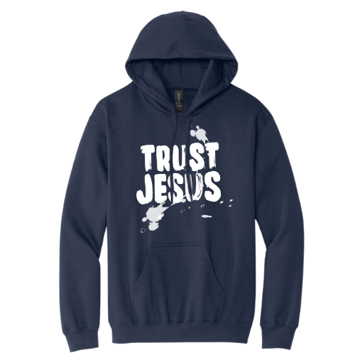 Hooded Sweatshirt - Trust Jesus (Navy)