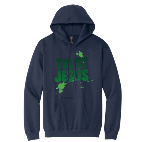 Hooded Sweatshirt - Trust Jesus (Navy)