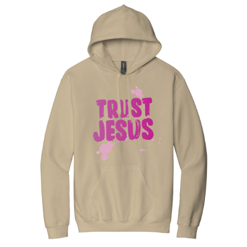 Hooded Sweatshirt - Trust Jesus (Sand)