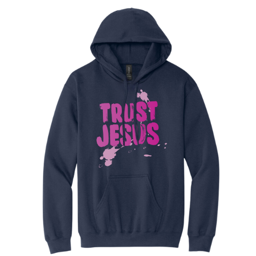 Hooded Sweatshirt - Trust Jesus (Navy)