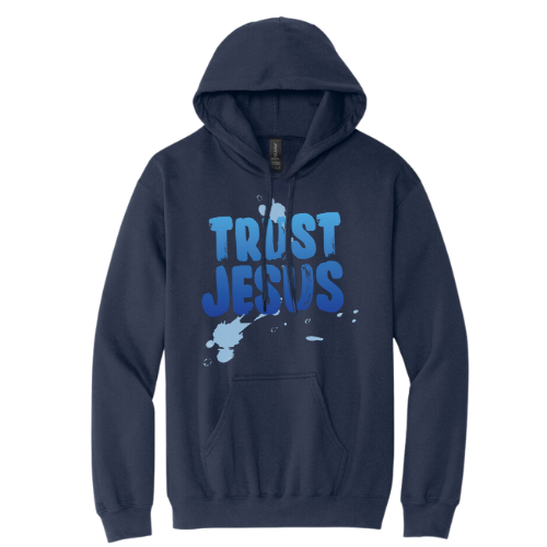 Hooded Sweatshirt - Trust Jesus (Navy)