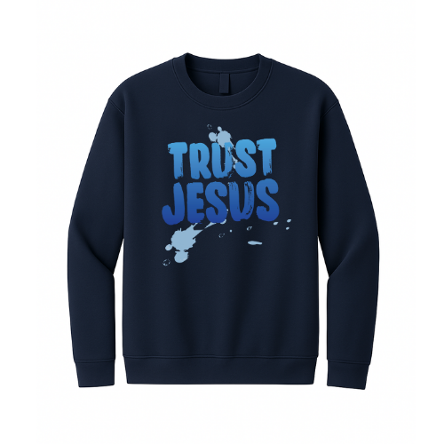Crewneck Sweatshirt - Trust Jesus (Navy)