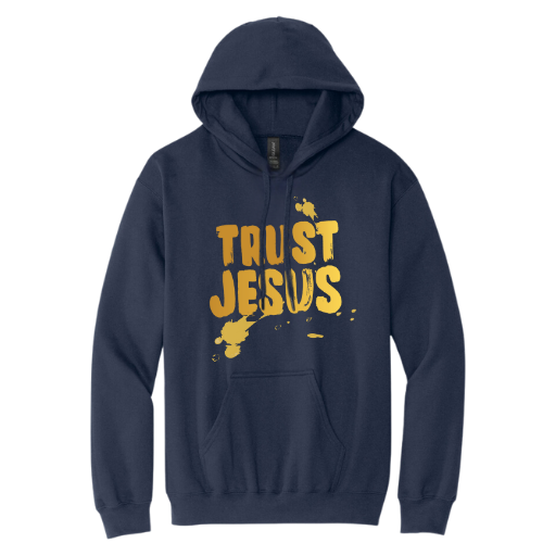 Hooded Sweatshirt - Trust Jesus (Navy)