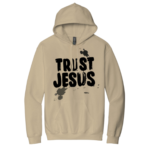Hooded Sweatshirt - Trust Jesus (Sand)