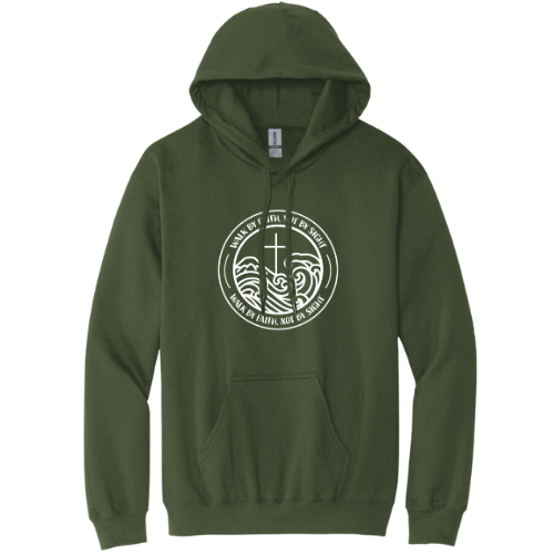 Hooded Sweatshirt -Walk By Faith (Military Green)