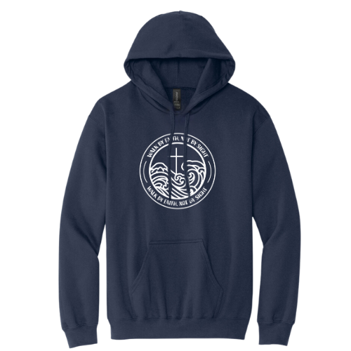 Hooded Sweatshirt - Walk By Faith (Navy)