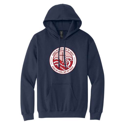 Hooded Sweatshirt - Walk By Faith (Navy)