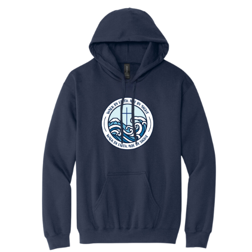 Hooded Sweatshirt - Walk By Faith (Navy)